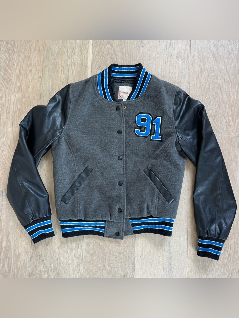No Boundaries “91” Varsity Jacket // Size L (14-16)